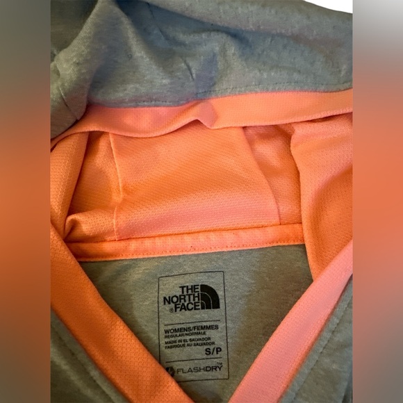 The North Face Womens Reactor Radiant Hoodie,SmallPetite, Heather Gray/Tangerine - Picture 4 of 4
